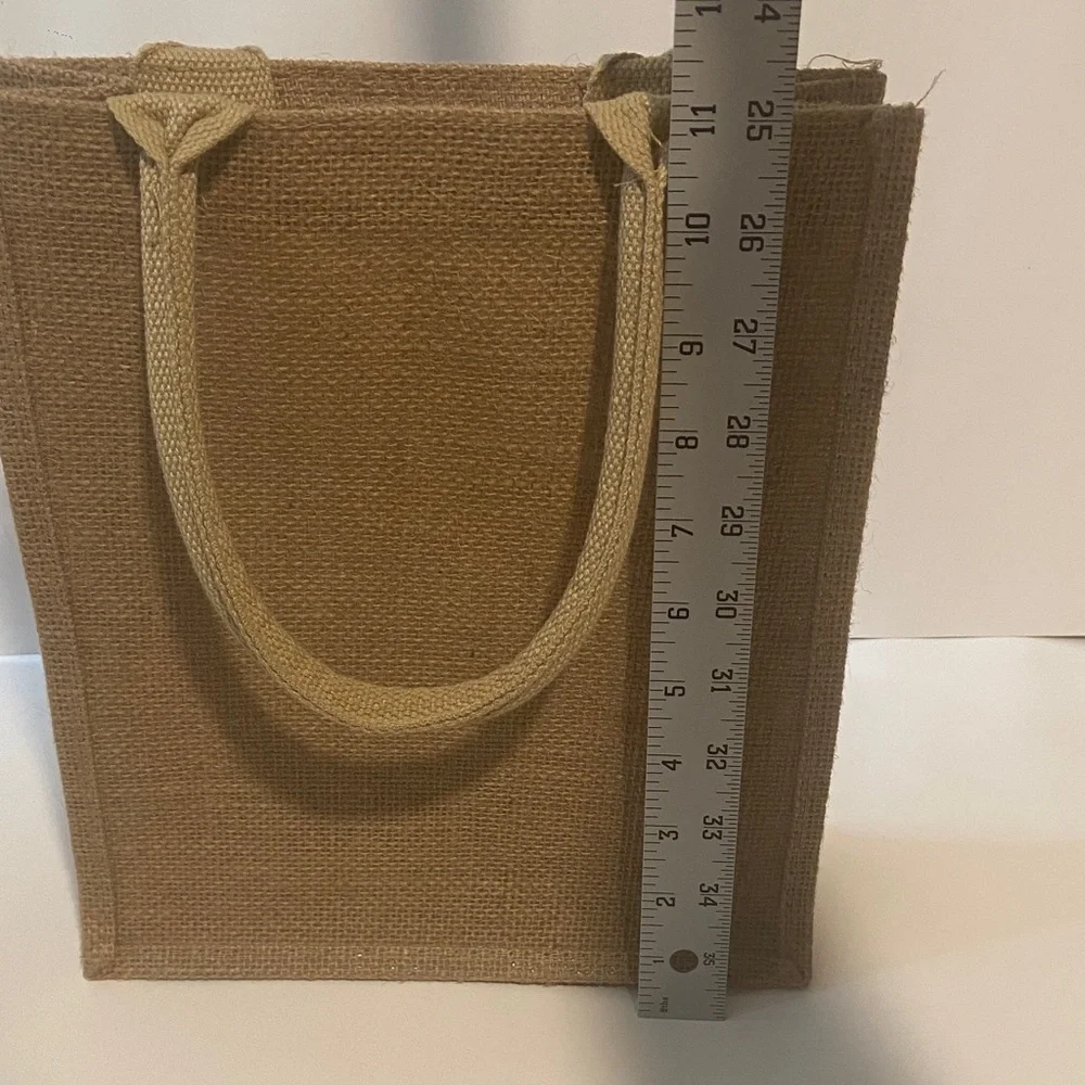 Tan Jute Tote Bag - Picture 4 of 4